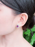【現貨】橢圓形紫水晶耳釘【ST330】
