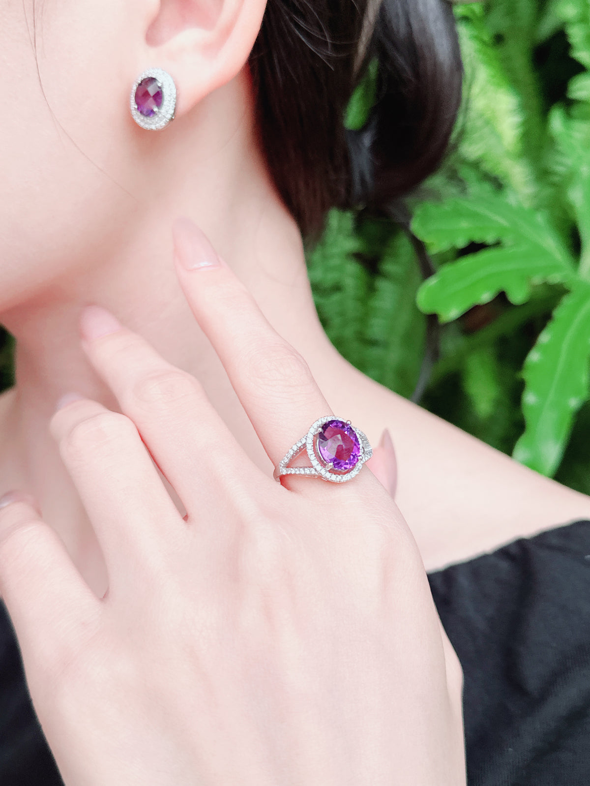 【現貨】橢圓形紫水晶戒指【ST331】