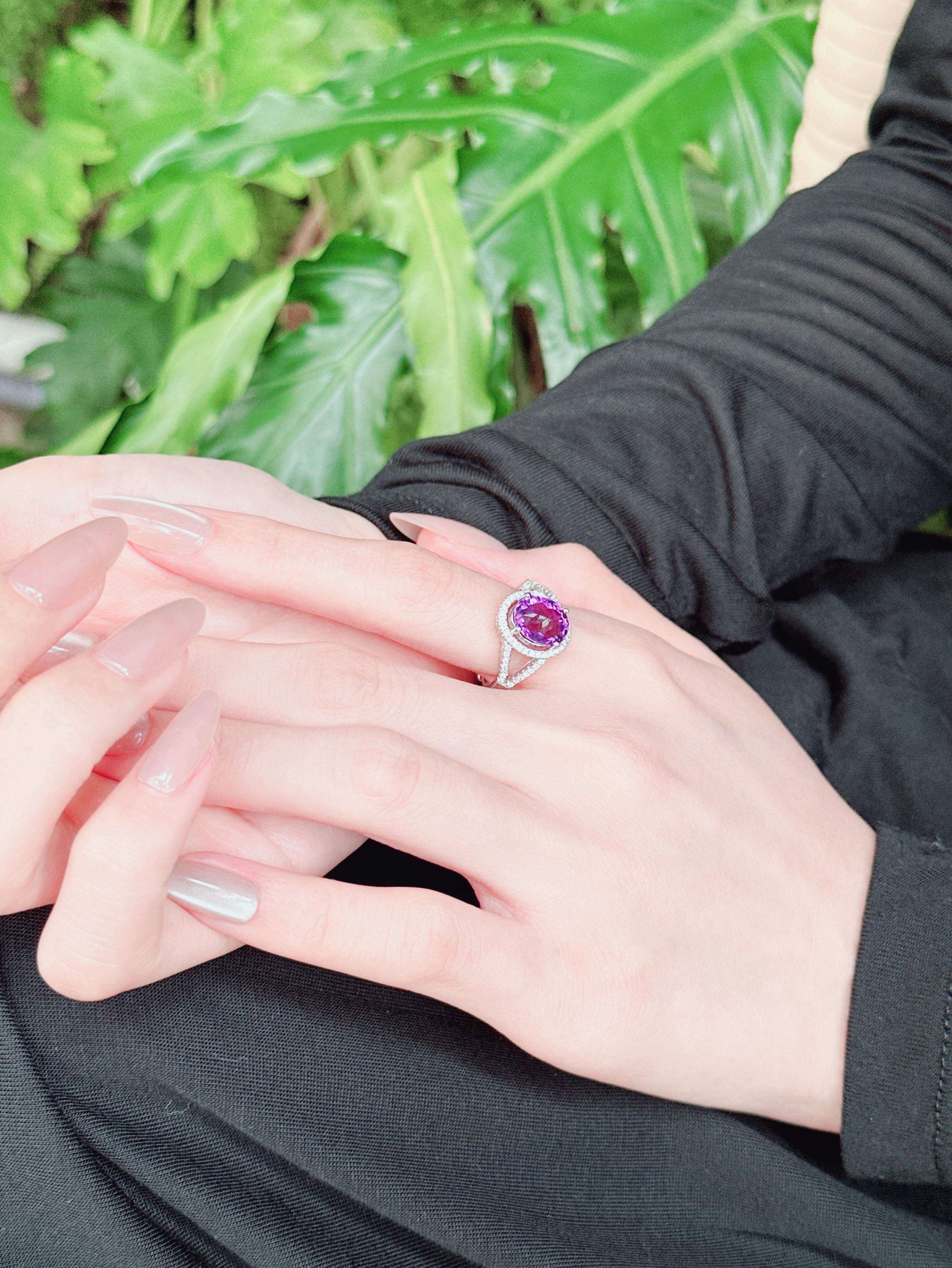 【現貨】橢圓形紫水晶戒指【ST331】