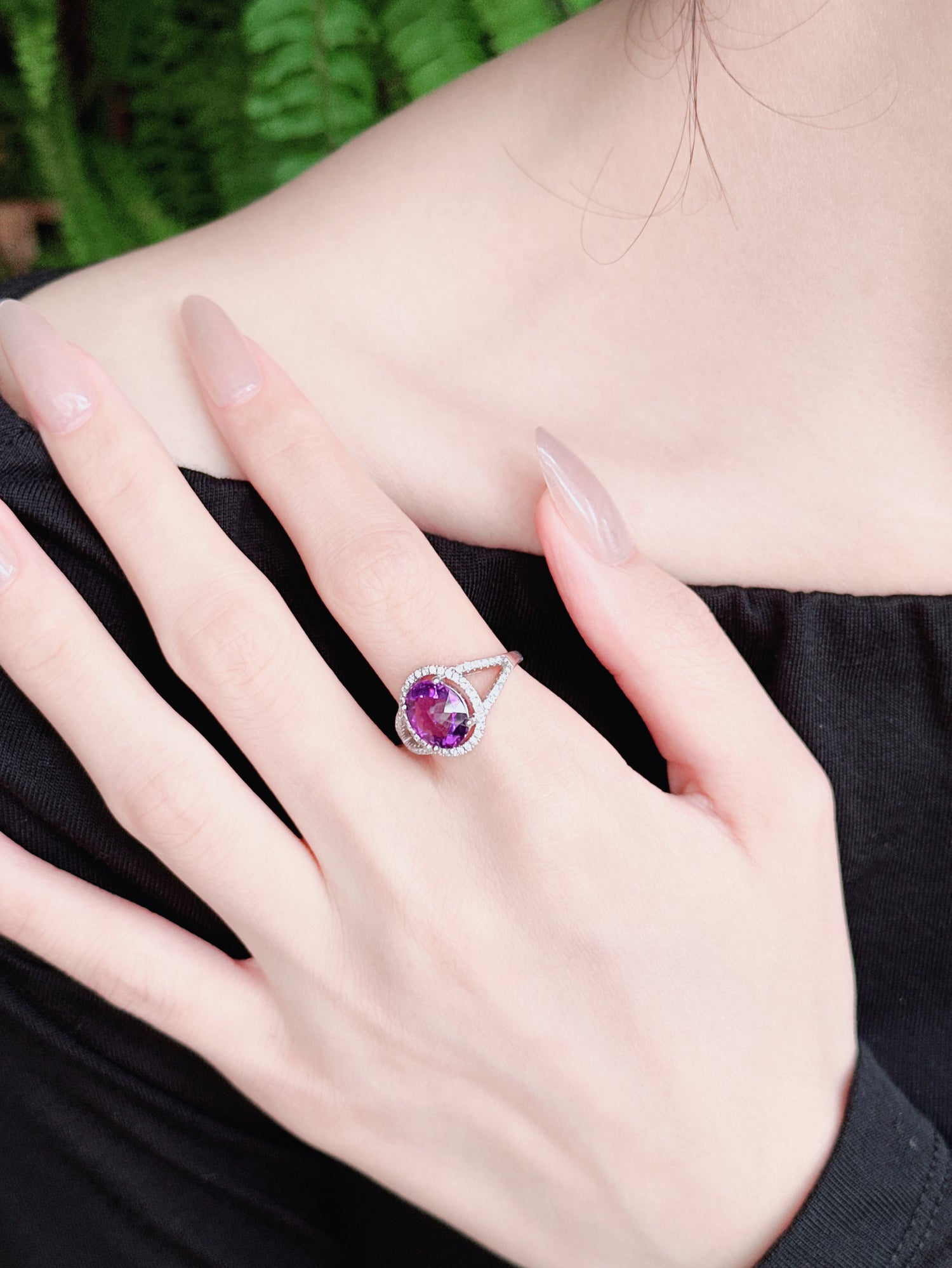 【現貨】橢圓形紫水晶戒指【ST331】