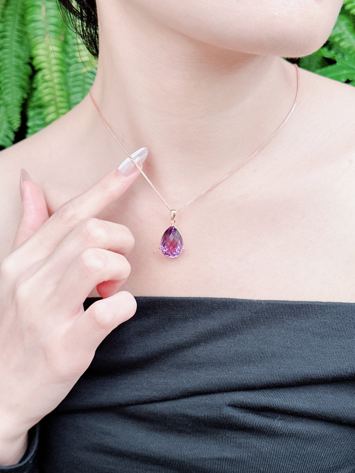 【現貨】水滴型紫水晶吊墜【ST333】