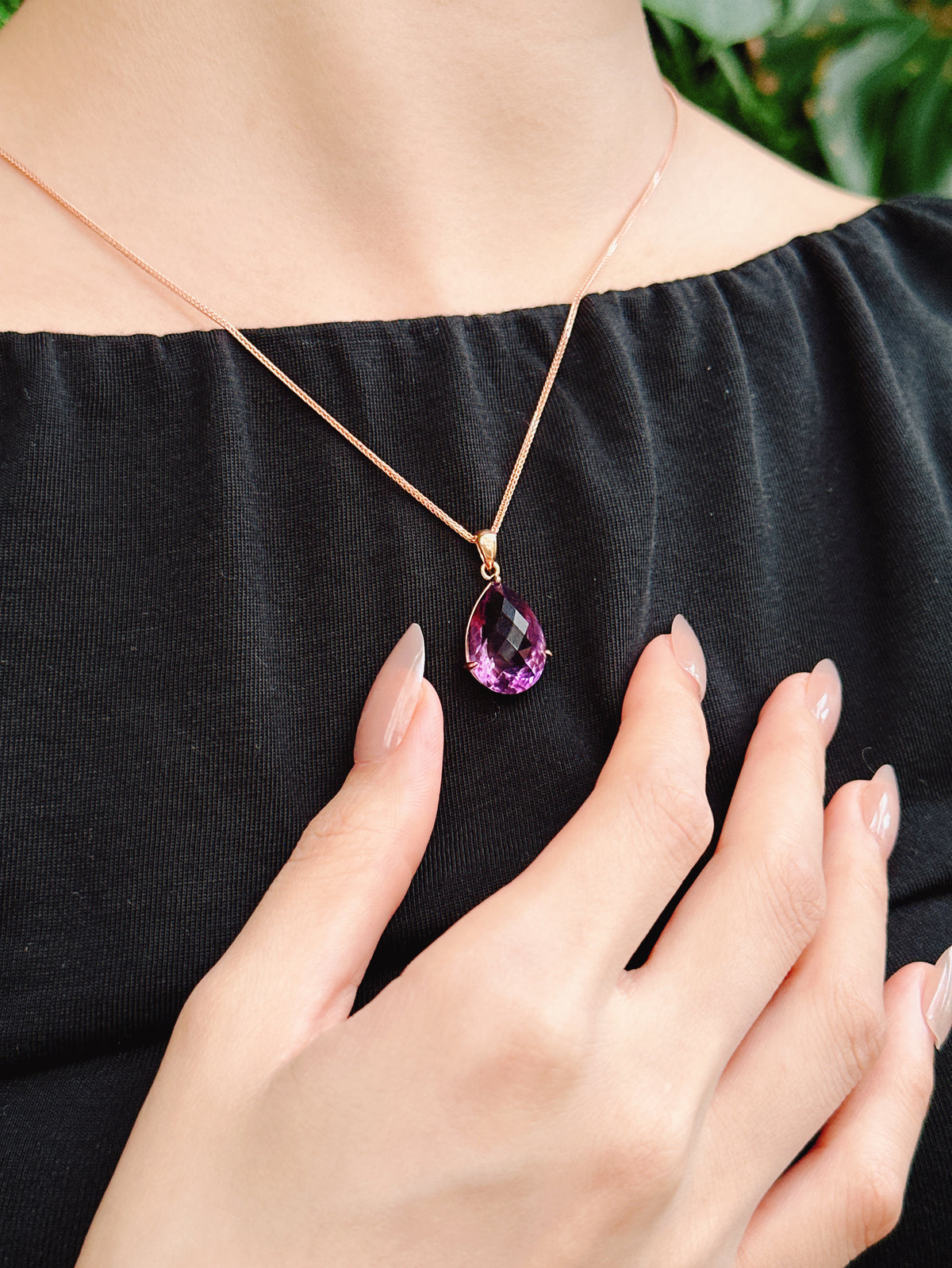 【現貨】水滴型紫水晶吊墜【ST333】