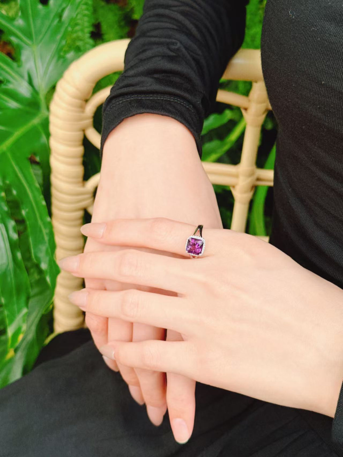 【現貨】方形紫水晶戒指【ST334】