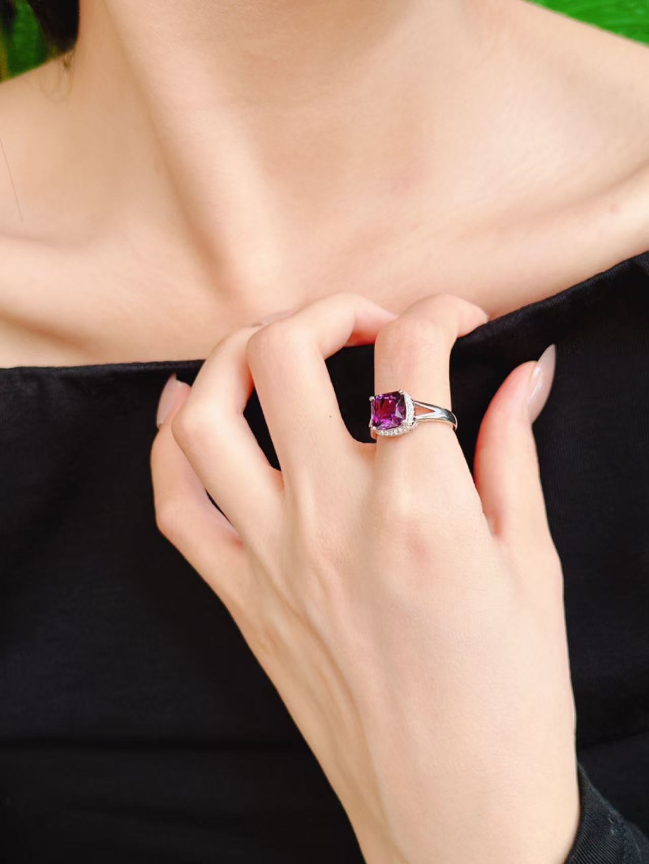 【現貨】方形紫水晶戒指【ST334】