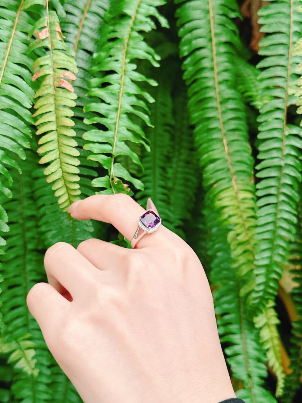 【現貨】方形紫水晶戒指【ST334】
