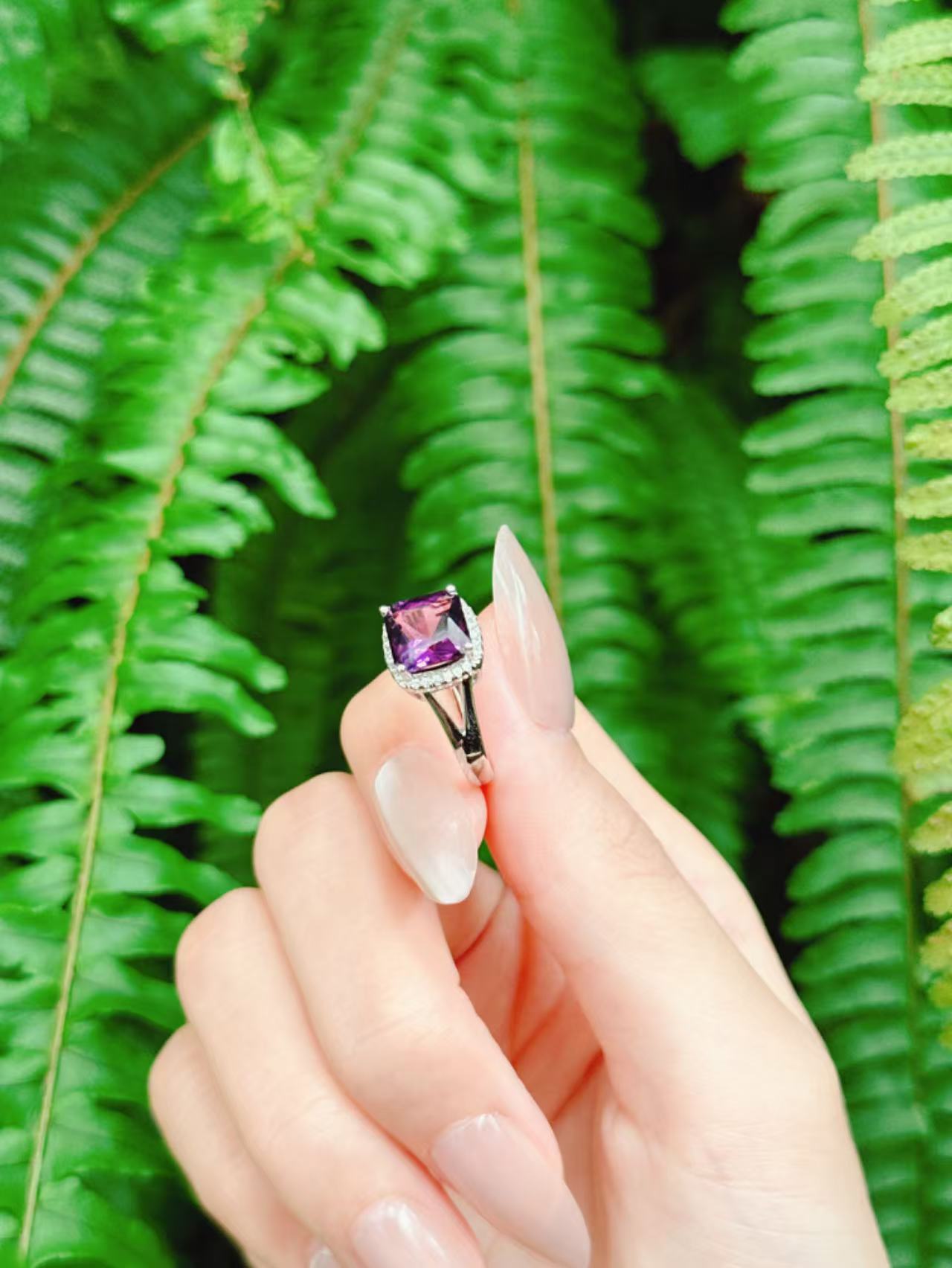 【現貨】方形紫水晶戒指【ST334】