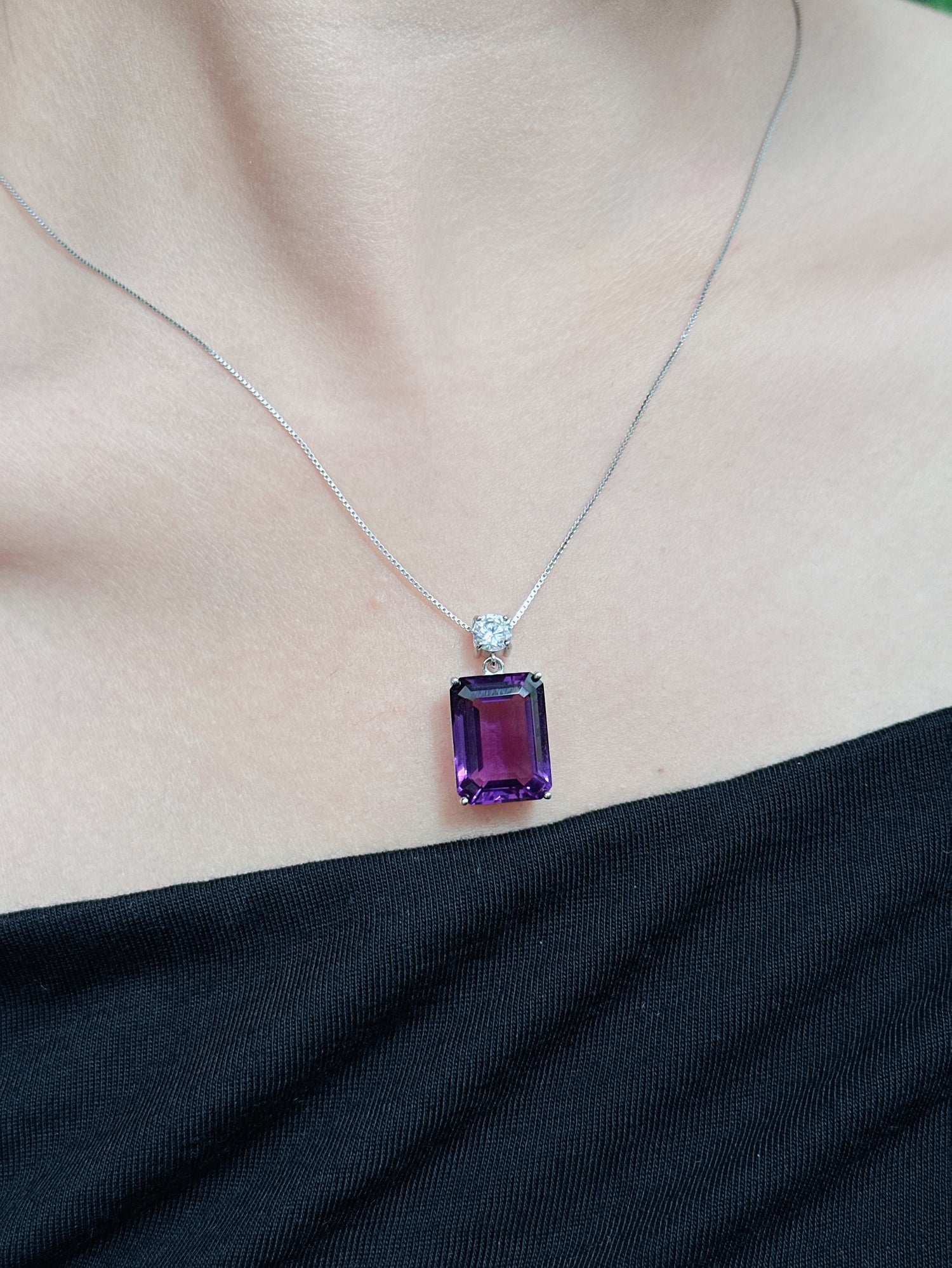 【現貨】長方形紫水晶吊墜【ST337】