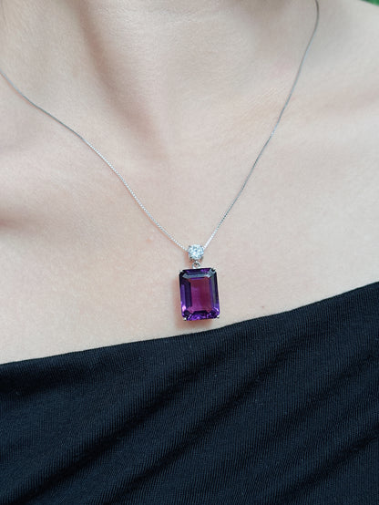 【現貨】長方形紫水晶吊墜【ST337】