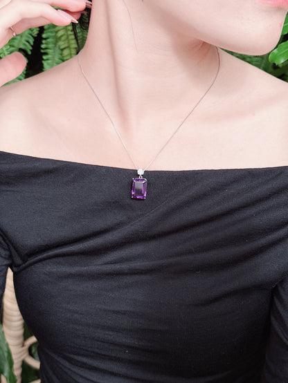 【現貨】長方形紫水晶吊墜【ST337】