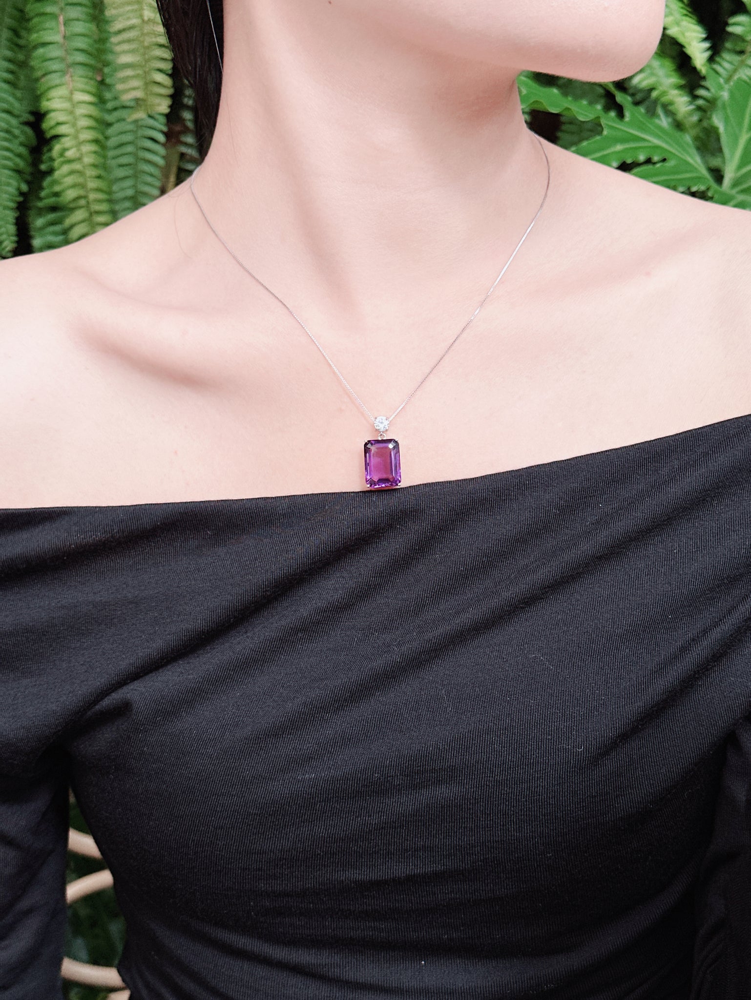 【現貨】長方形紫水晶吊墜【ST337】