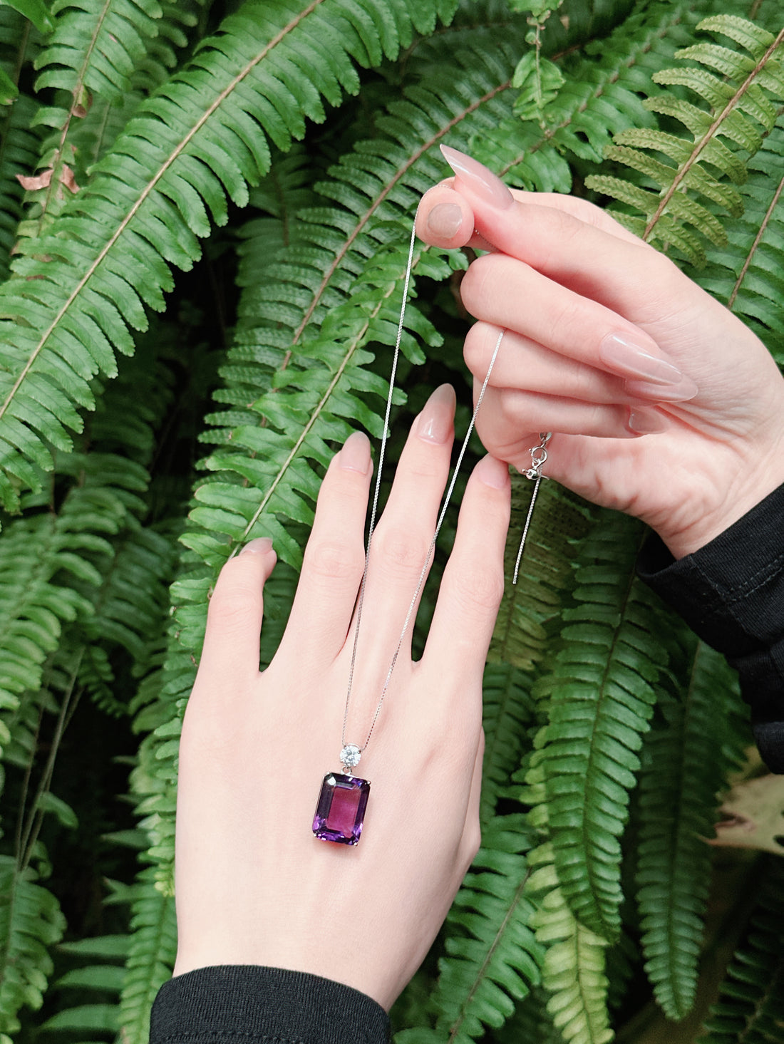 【現貨】長方形紫水晶吊墜【ST337】