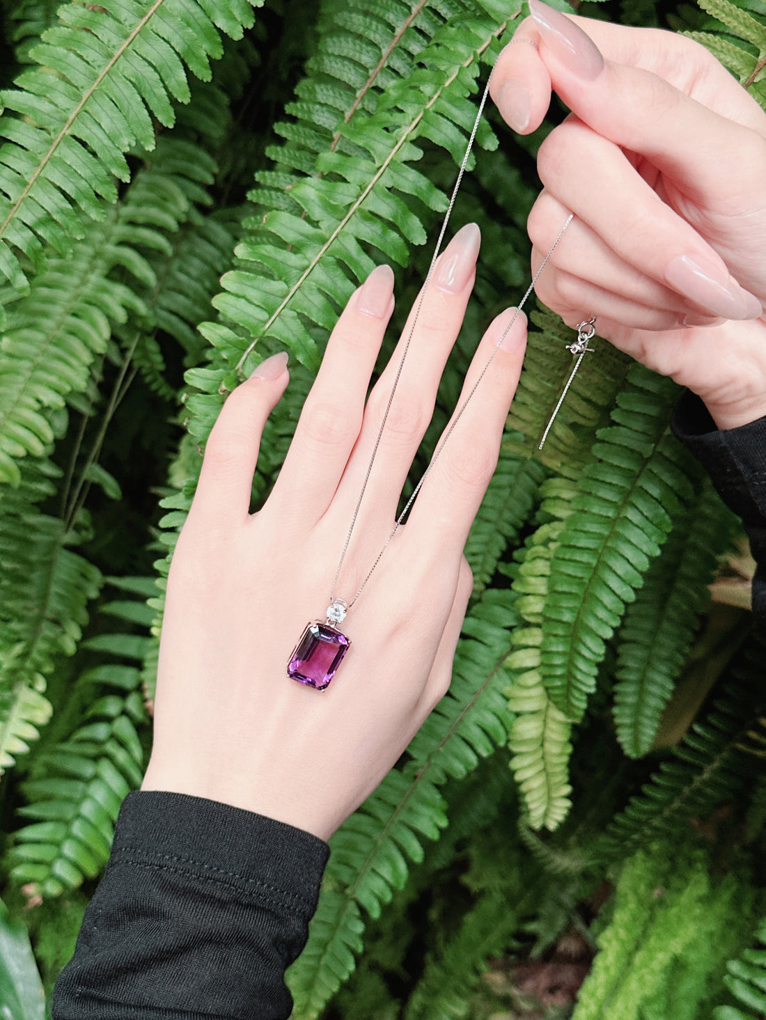 【現貨】長方形紫水晶吊墜【ST337】