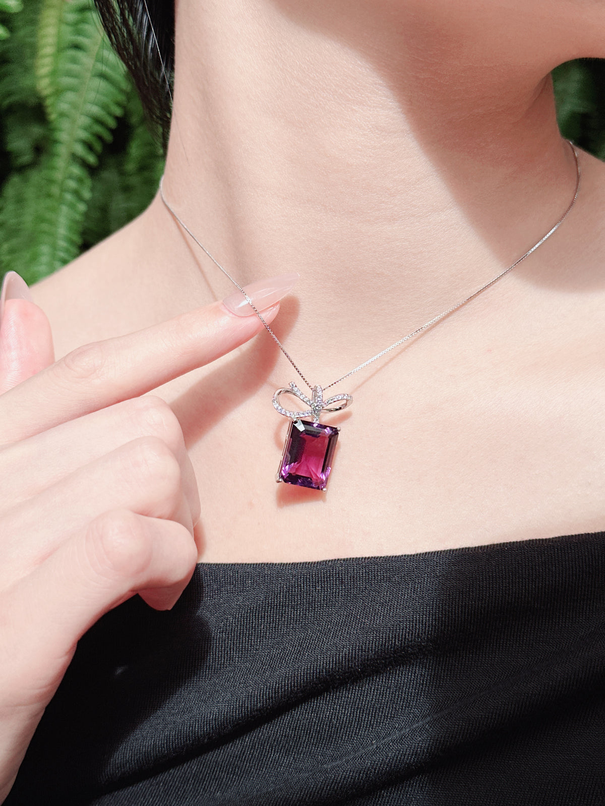 【現貨】長方形紫水晶吊墜【ST338】