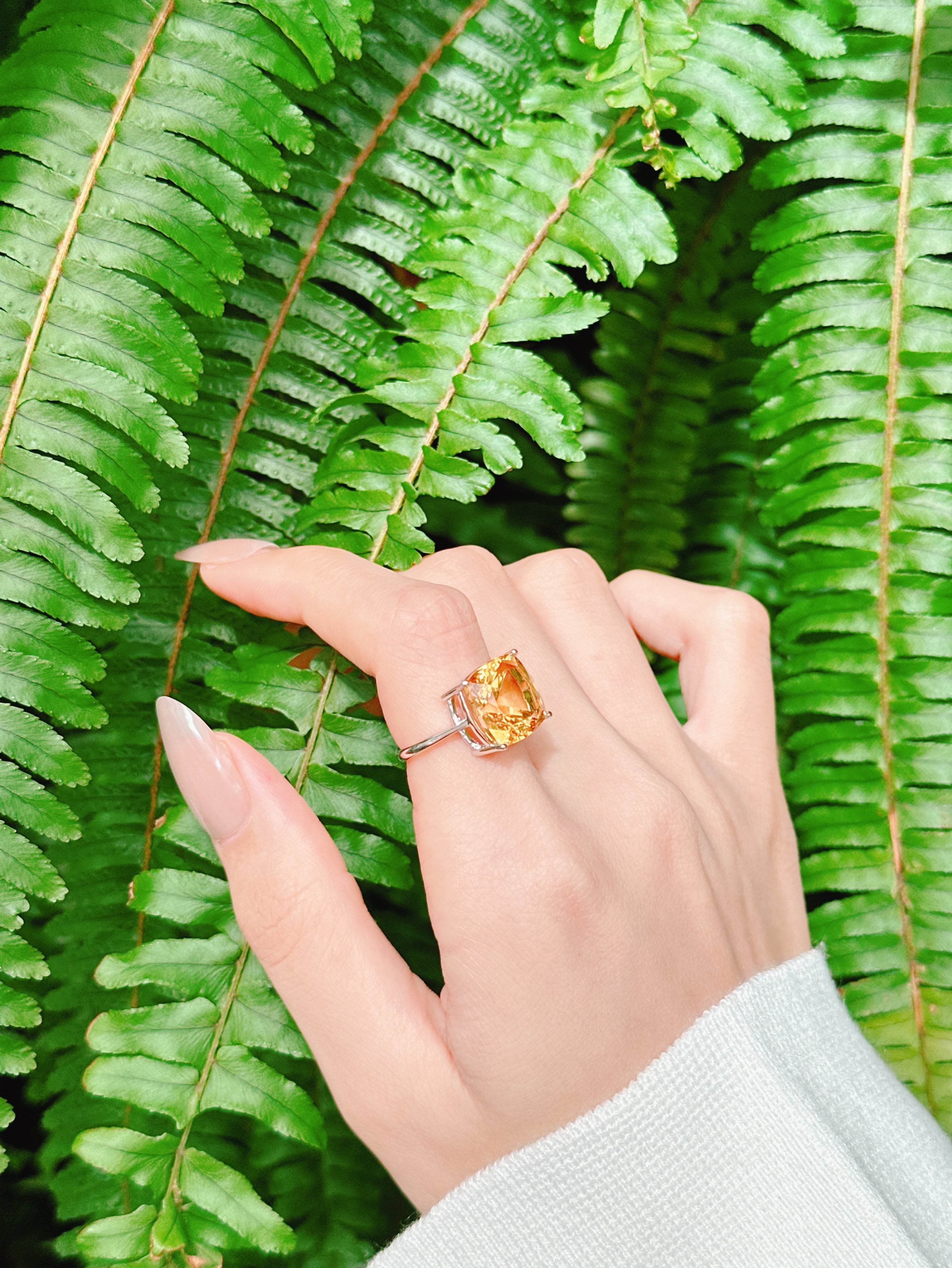 【現貨】直角方形黃水晶戒指【ST342】