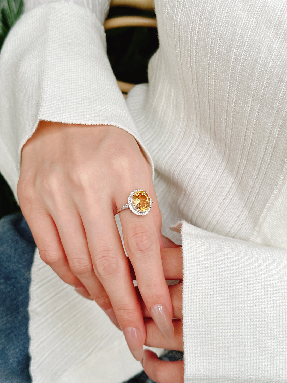 【現貨】橢圓形黃水晶戒指【ST344】