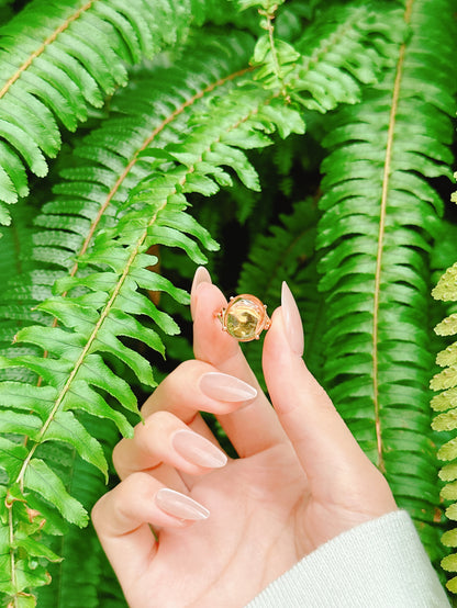 【現貨】橢圓形黃水晶戒指【ST347】