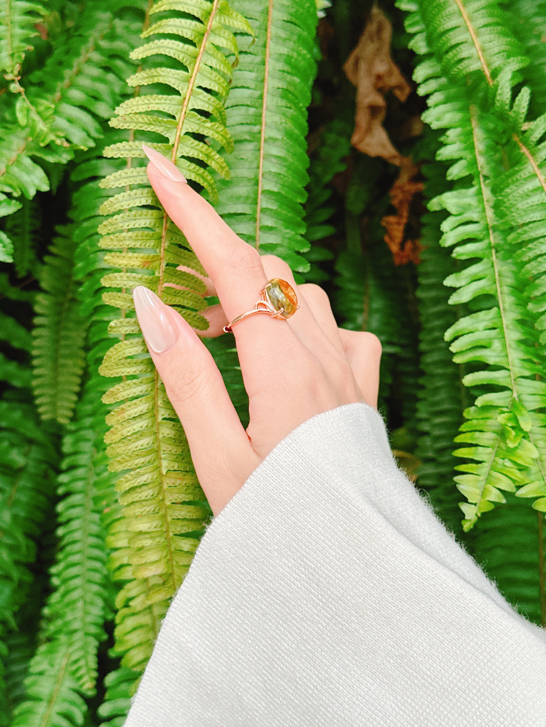 【現貨】橢圓形黃水晶戒指【ST347】