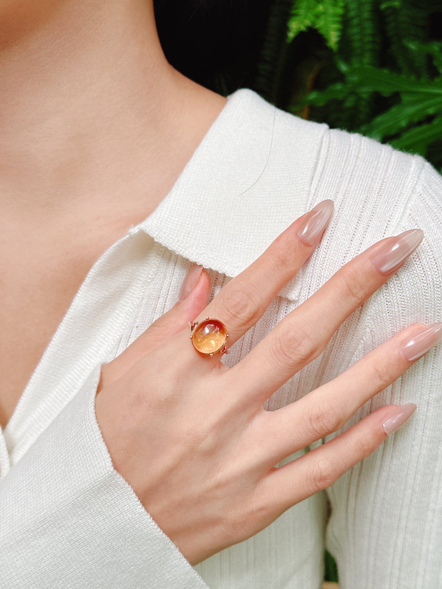 【現貨】橢圓形黃水晶戒指【ST347】