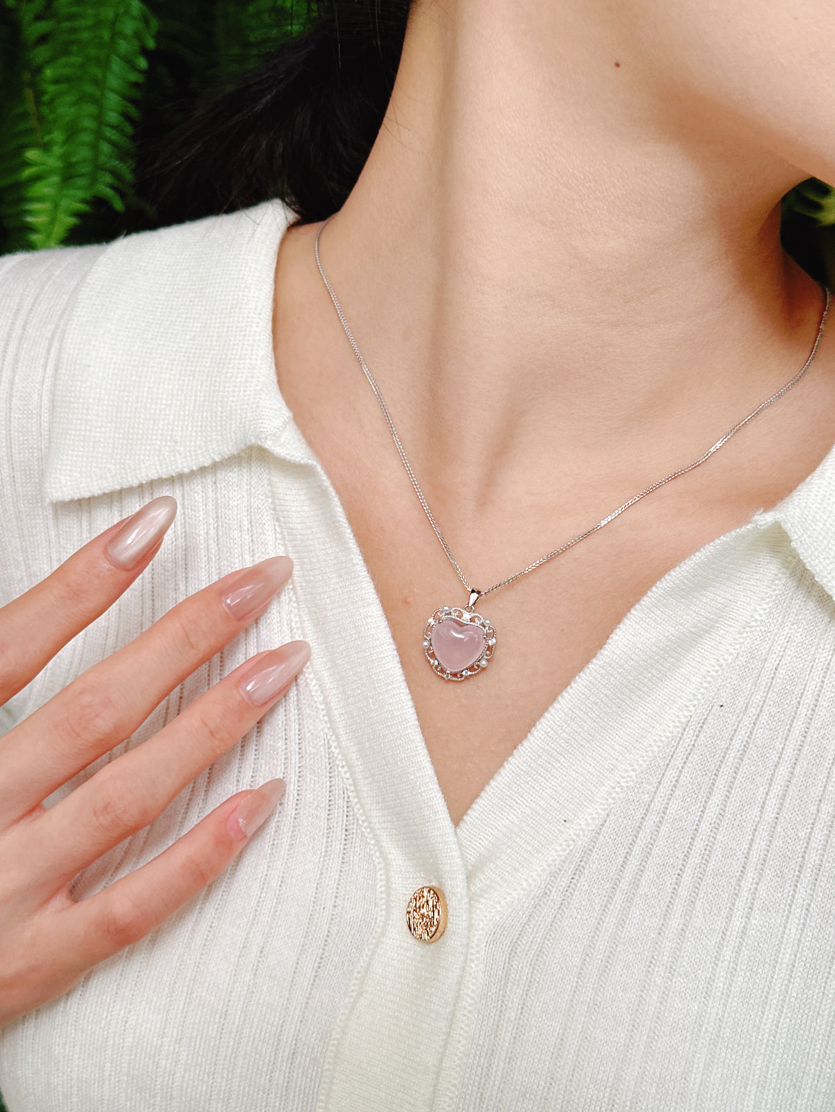 【現貨】愛心型粉水晶吊墜【ST349】