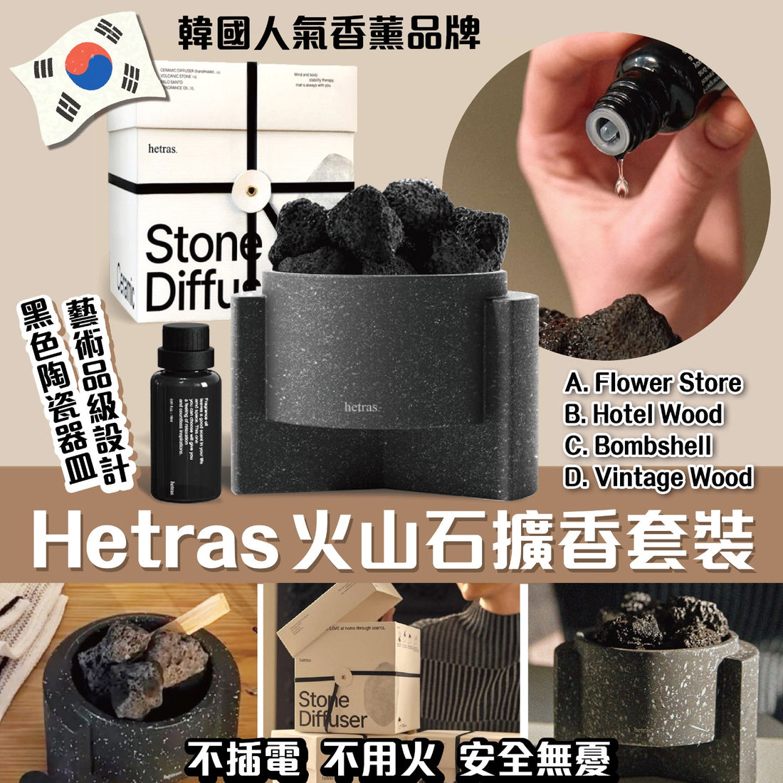 Hetras 火山石擴香套裝【SM105】- 聖誕團