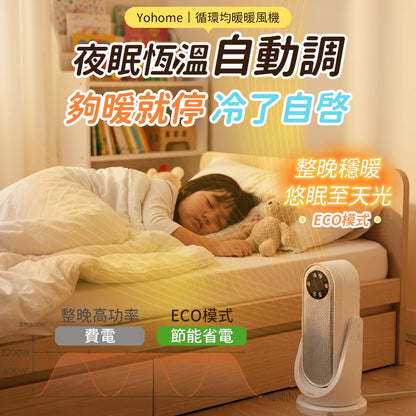 日本 Yohome 全向自動4D搖頭均勻全身循環暖智感控開四季用暖風機PRO【SM493】