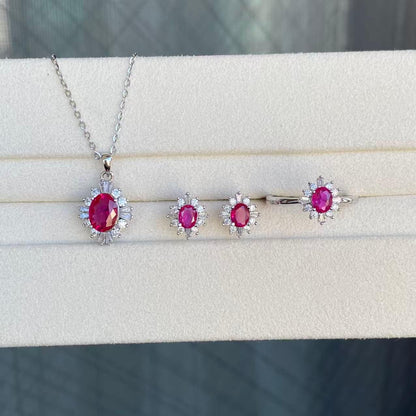 日本直送 輕奢烈焰紅寶石套裝【JS359】