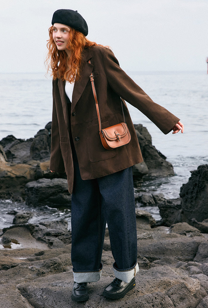 韓國 SPAO Women's Suede Tailored Jacket【SP366】