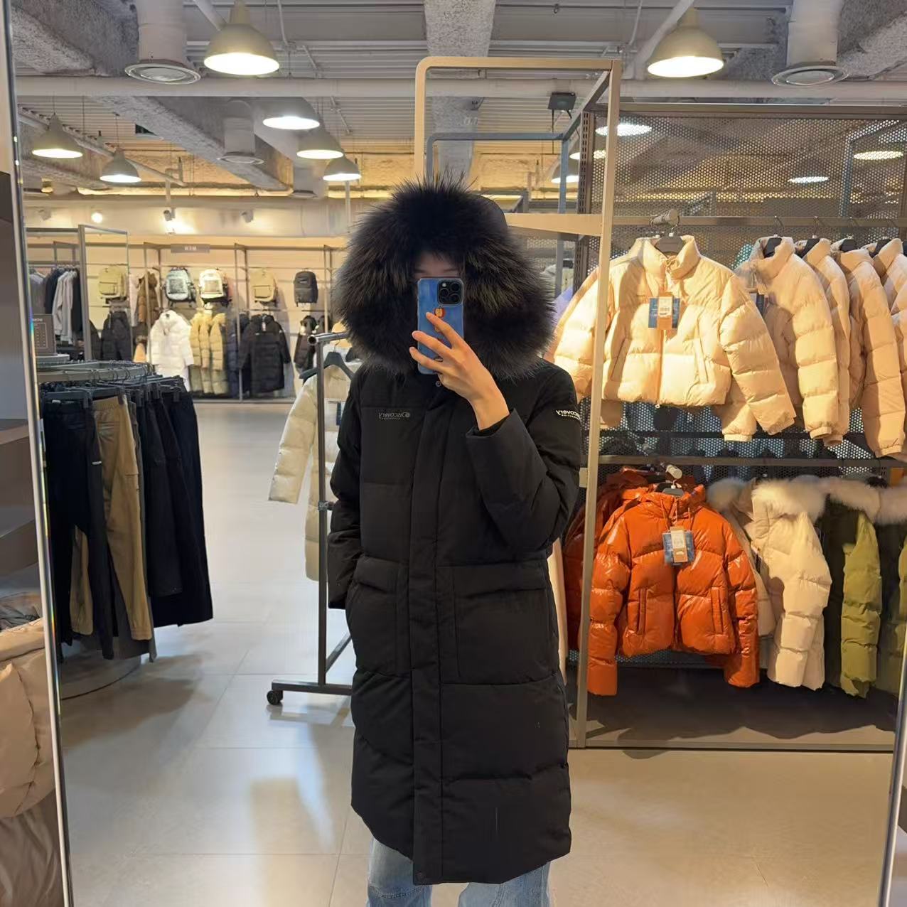 韓國 Discovery Women's Goose Down Long Padding Padded Long Down Fin Raccoon Fur Jacket (鵝絨)【DY197】