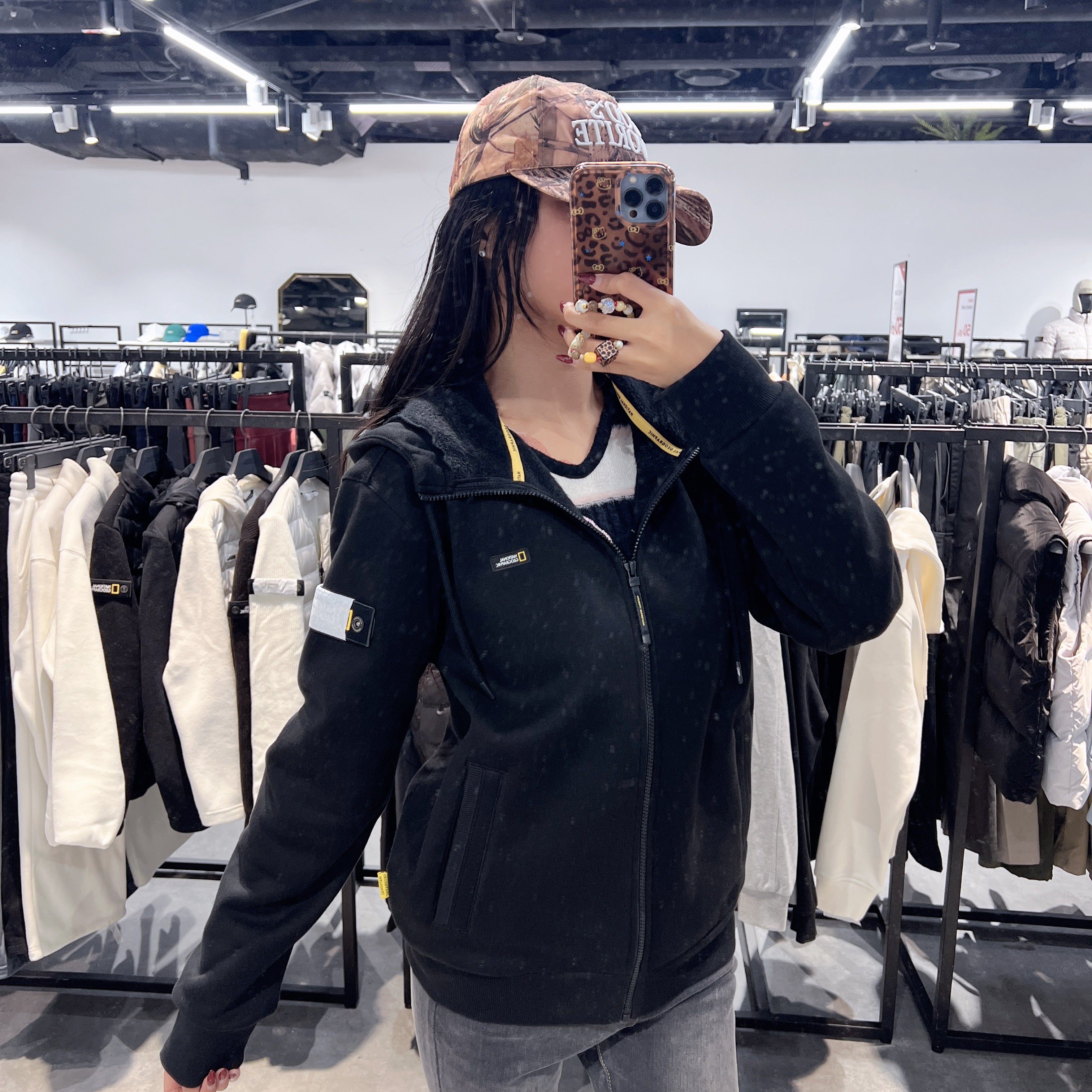 韓國 National Geographic Pintail Fleece Fleece Training Hoodie Zip-Up【NG093】