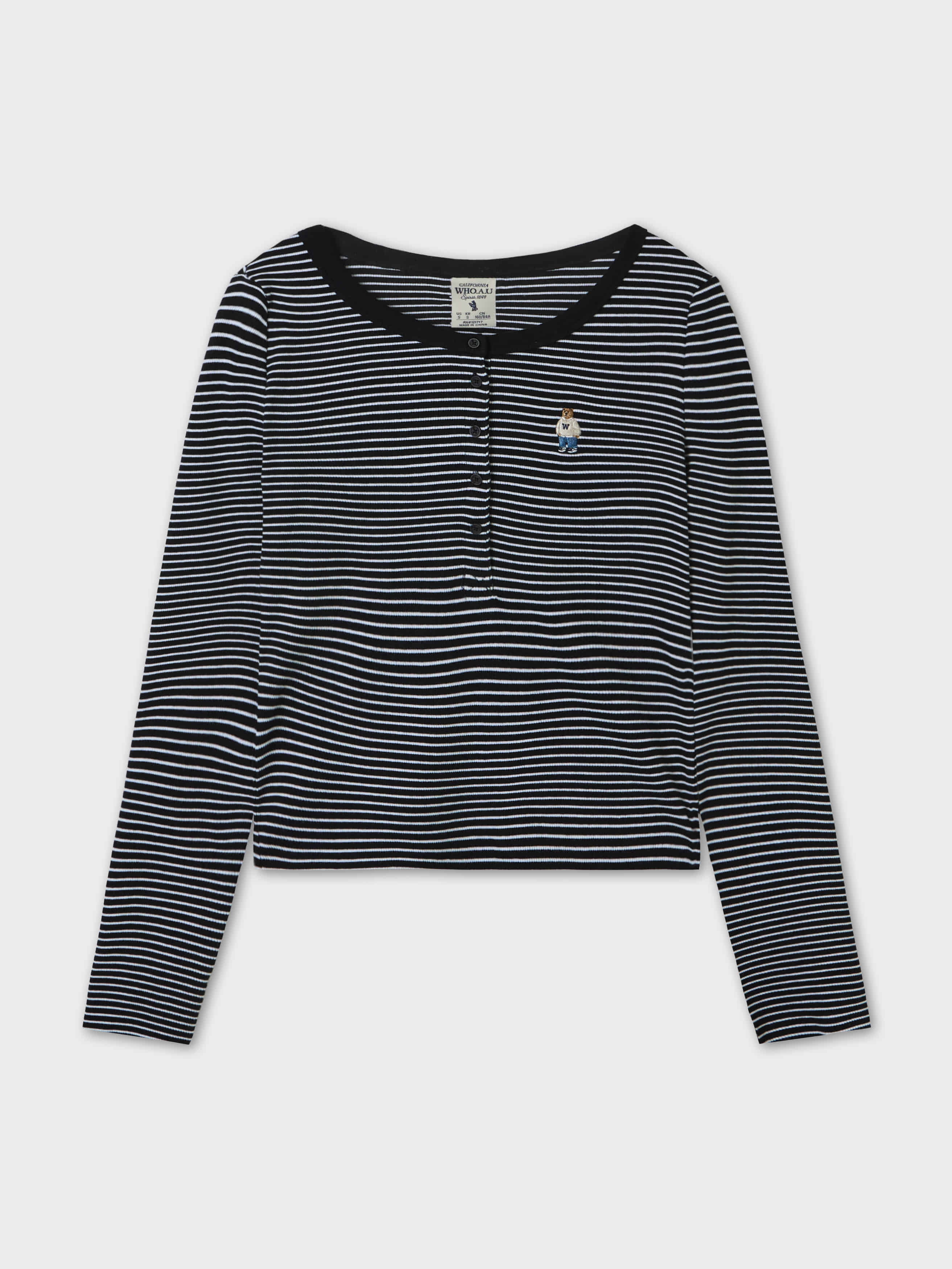 韓國 Who.A.U Steve Henry Neck T-Shirt【WA195】