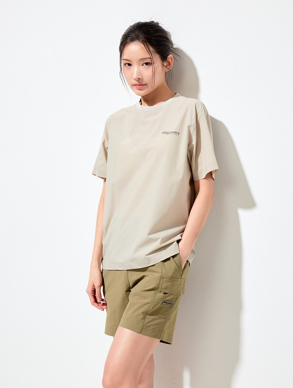 韓國 Discovery Fresh Event Woven Short Sleeve T-Shirt凉爽防晒面料【DY041】