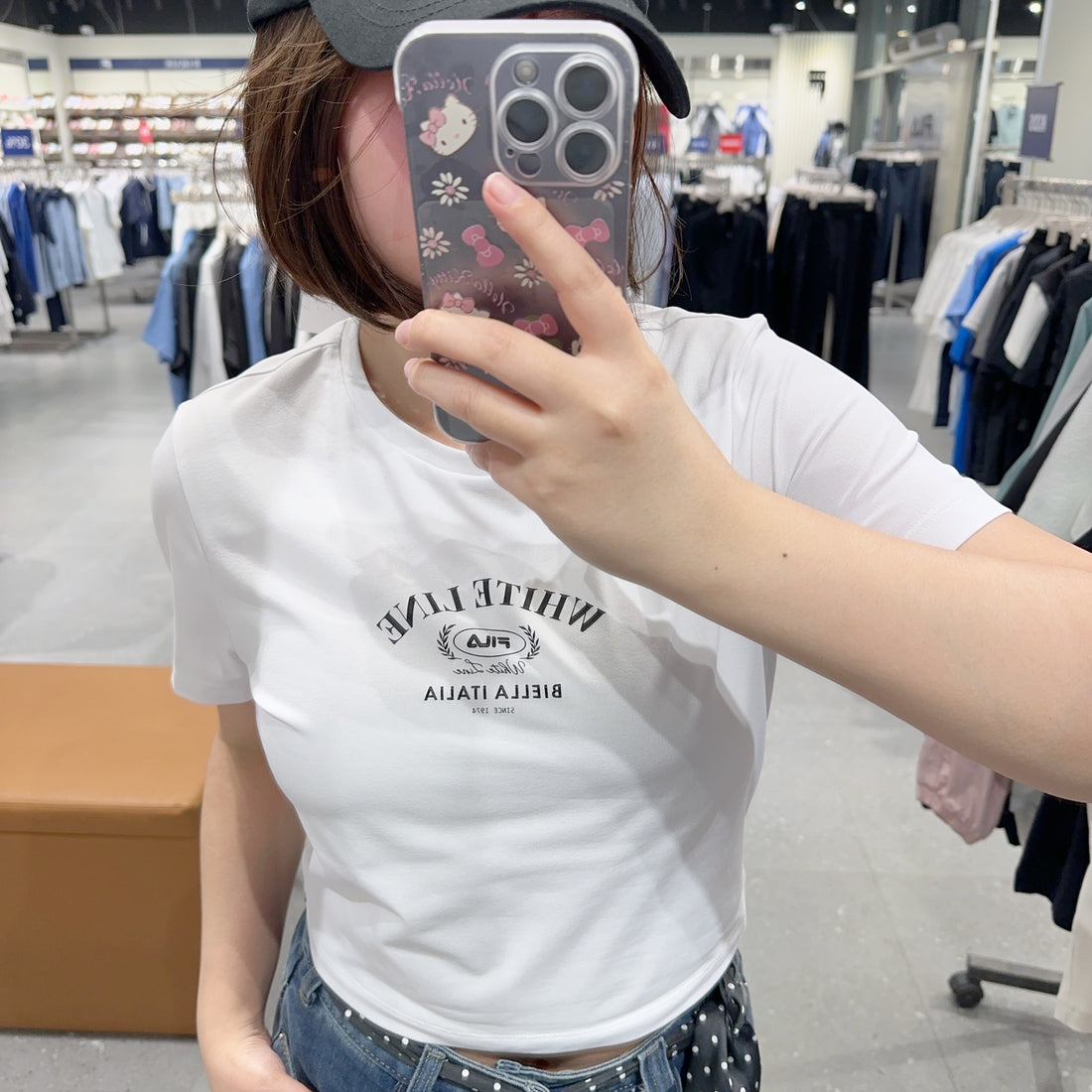 韓國 FILA Lightweight Stretch Crop Graphic Short Sleeve T-shirt【FA312】