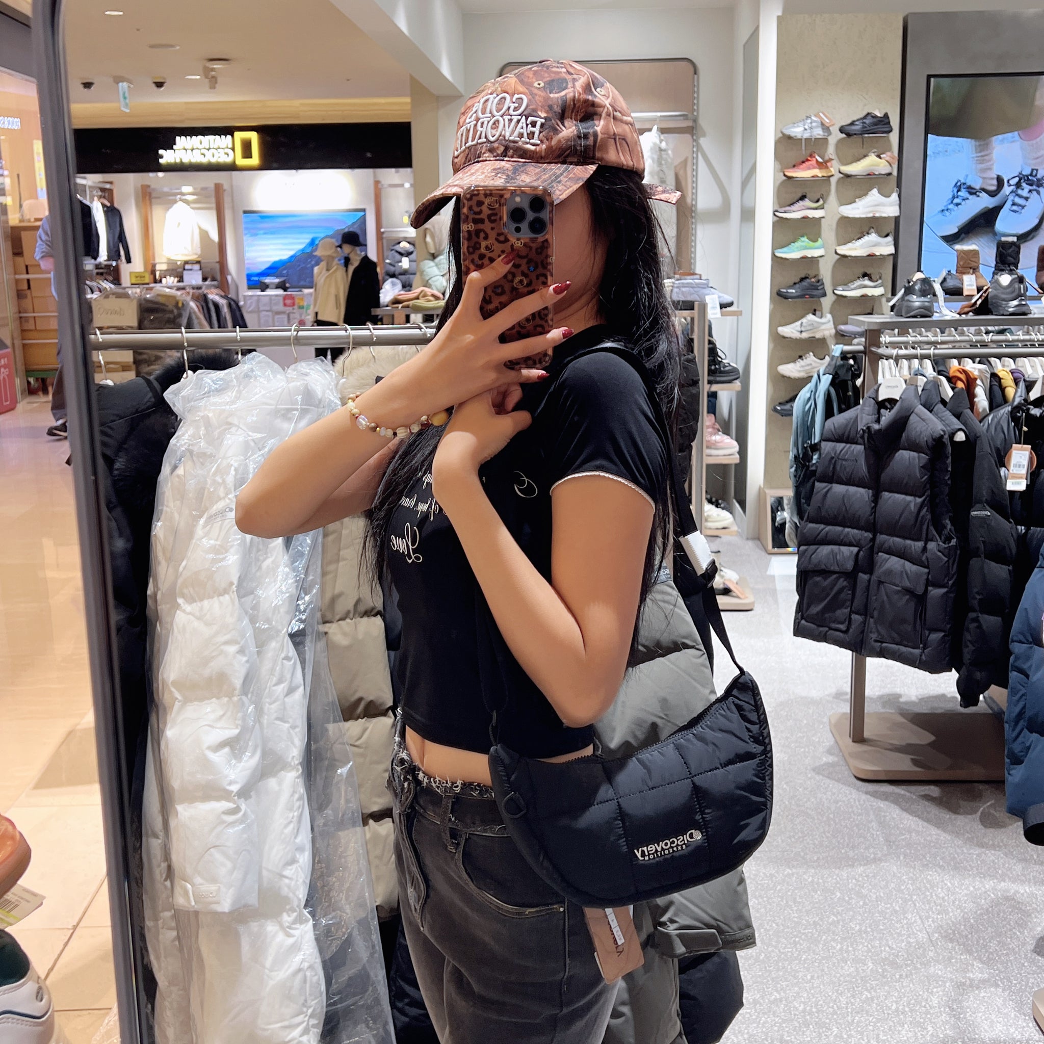 韓國 Discovery Moonriver Quilted Crossbody Bag S【DY105】