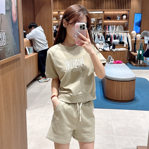 韓國 Marithe Francois Girbaud Women's CLASSIC LOGO HALF SWEATSHIRT【MF473】