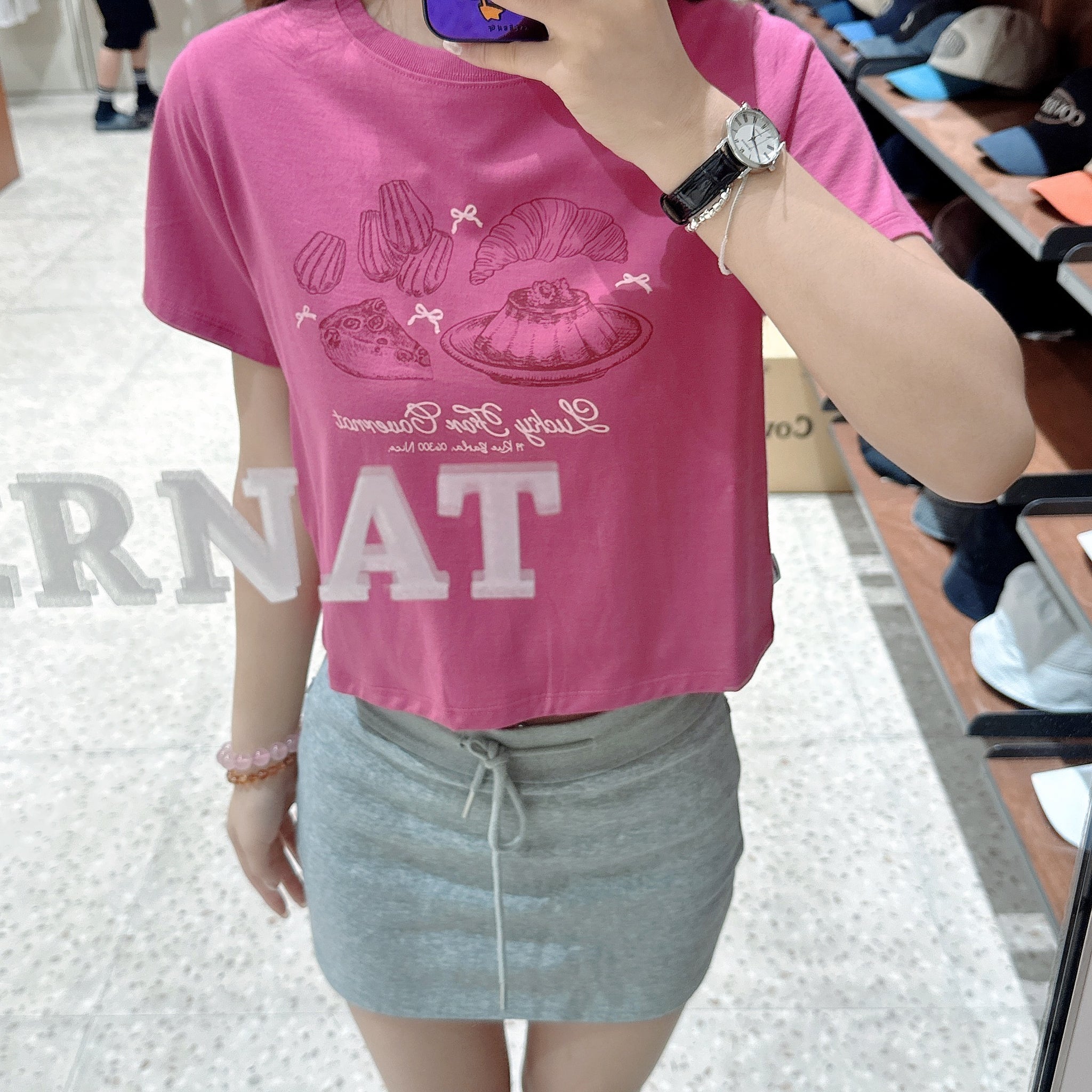 韓國 Covernat Women's Crop Bakery T-Shirt【CO054】