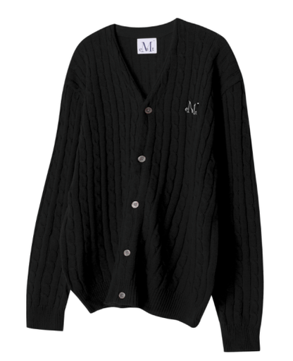 韓國 Mucent Helmsley V-Neck Cable Knit Cardigan【MU182】