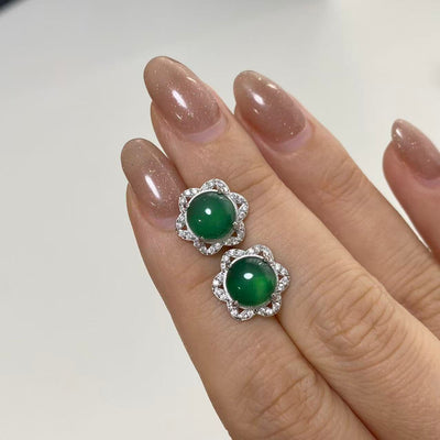 日本直送 玉髓耳釘【JG191】