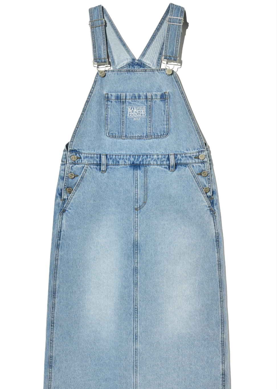 韓國 Marithe Francois Girbaud W CLASSIC LOGO DENIM OVERALL SKIRT【MF618】