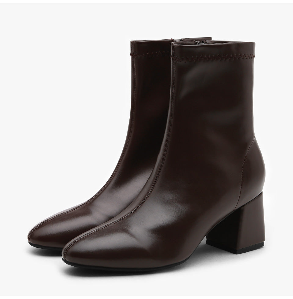 韓國 Sappun Blatty Basic Socks Ankle Boots (6cm)【AU006】