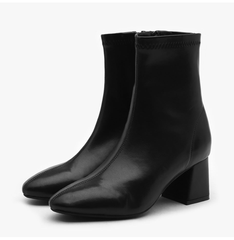 韓國 Sappun Blatty Basic Socks Ankle Boots (6cm)【AU006】