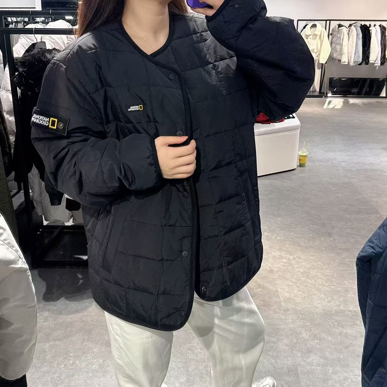 韓國 National Geographic Osukuni Quilted Reversible U-Neck Jacket【NG099】