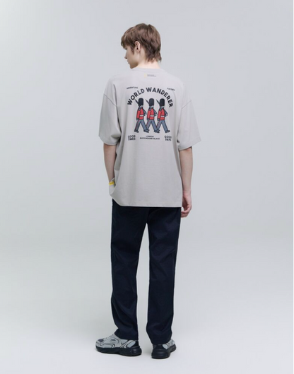 【現貨】韓國 National Geographic Obis Uni WANDERER Graphic Semi-Overfit Short Sleeve T-Shirt防晒面料【NG804】