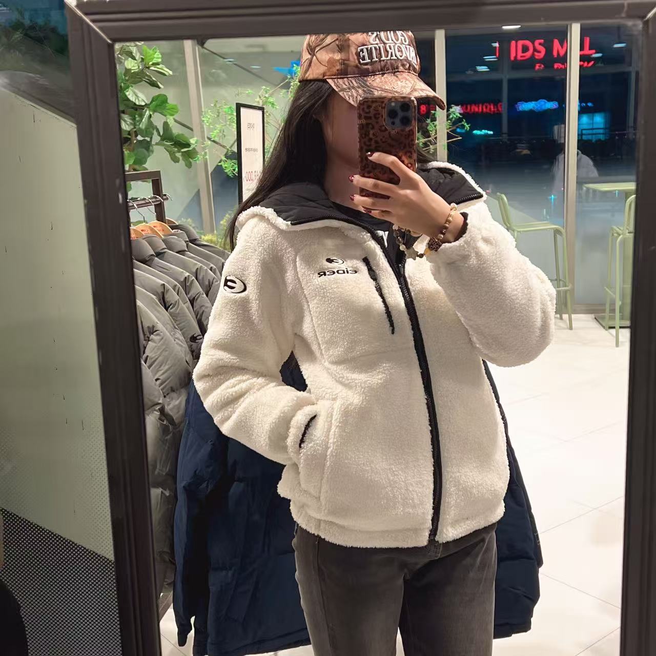 韓國 Eider Rib Hood 2 UNI Fleece Reversible Down Jacket【ER091】