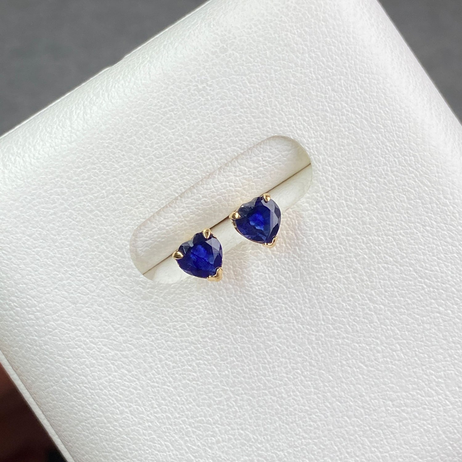 日本直送 愛心藍寶石金耳釘【JS376】