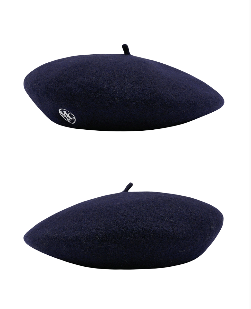 韓國 Marithe Francois Girbaud CIRCLE LOGO EMBROIDERY WOOL BERET【MF617】