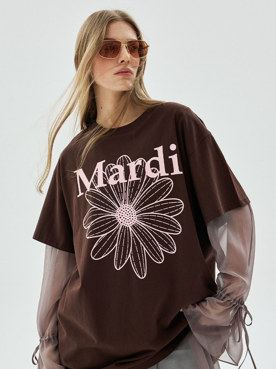 韓國 Mardi Mercredi UNISEX TSHIRT FLOWERMARDI【MM075】