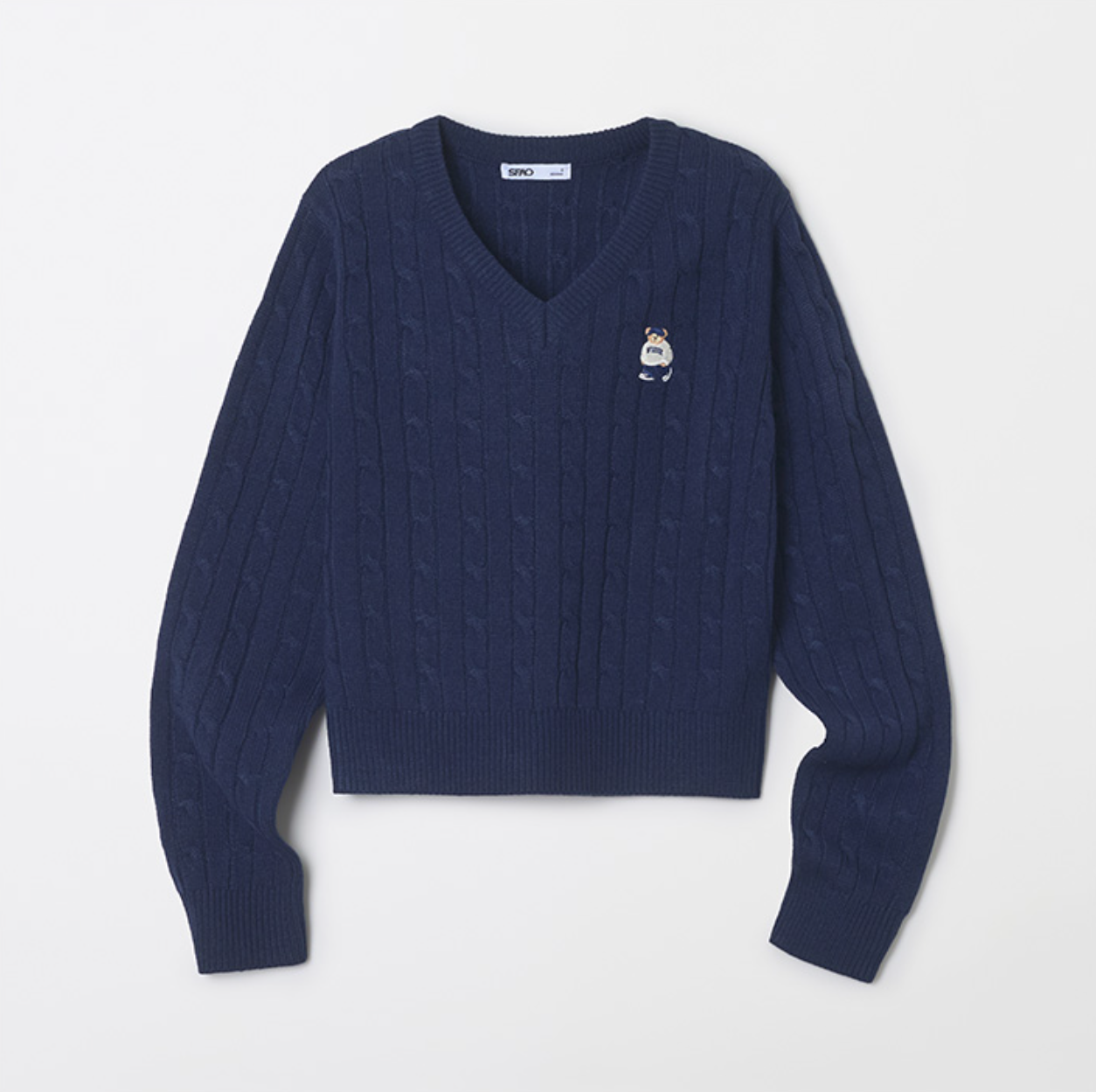 韓國 SPAO Cable V-neck Crop Sweater【SP210】