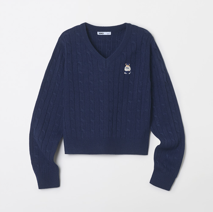 韓國 SPAO Cable V-neck Crop Sweater【SP210】