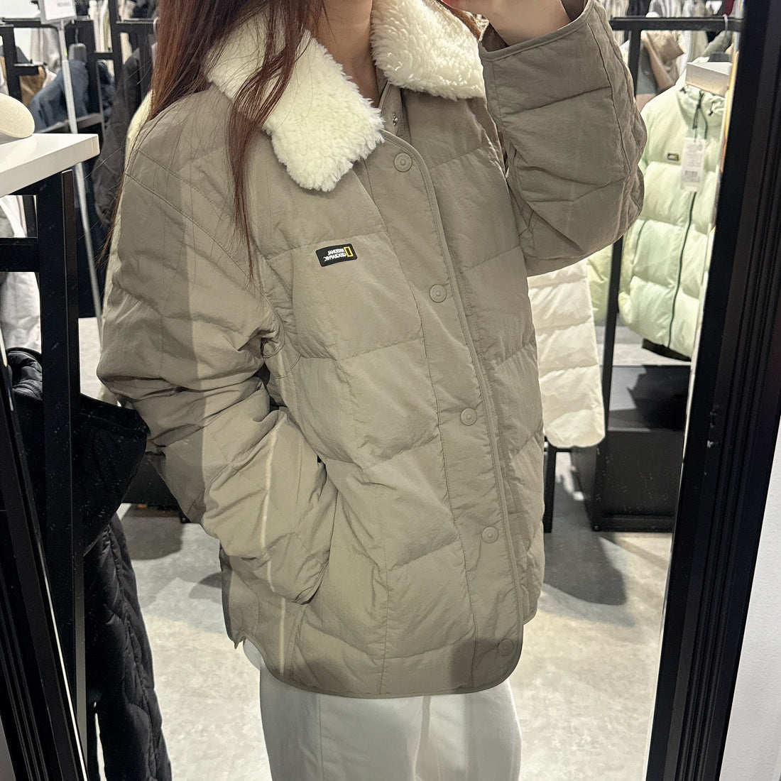 韓國 National Geographic Collar Buckle Neck Down Jumper (鵝絨)【NG100】