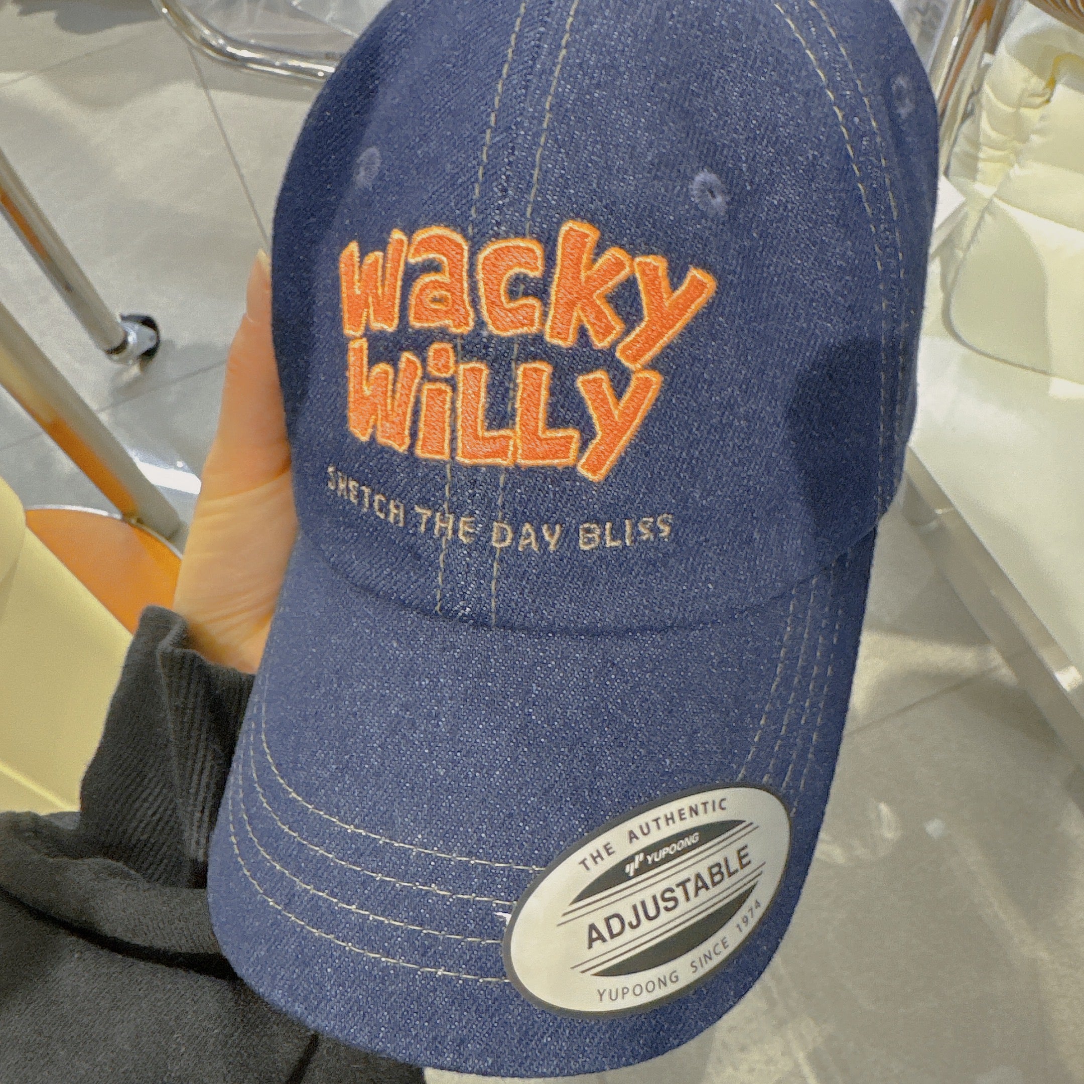 韓國 Wacky Willy Typo Denim Ball Cap【WW044】